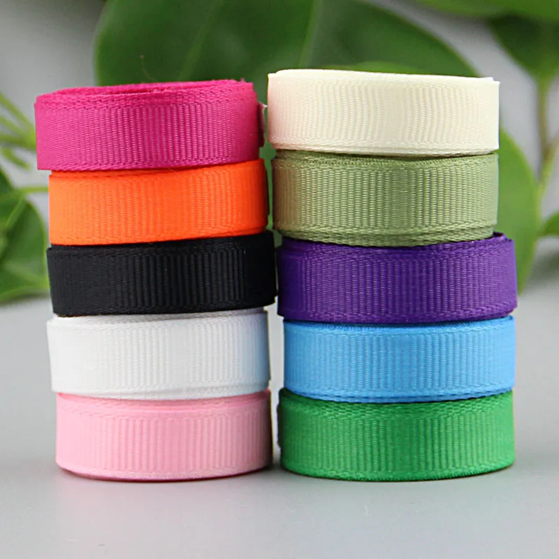 10 colors Solid Grosgrain Ribbon lots 10 yds 3/8" (1 yard 1 color)(9 mm