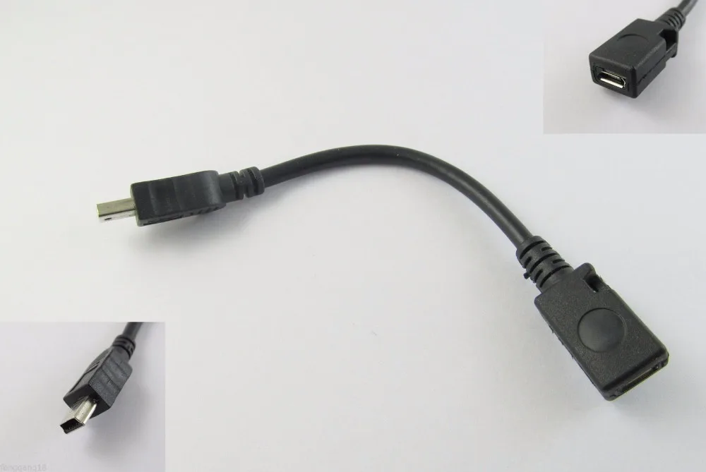 Кабель-Переходник USB 2 0 Mini B 5 Pin Male-Micro Female 13 см 1 шт. | Электроника