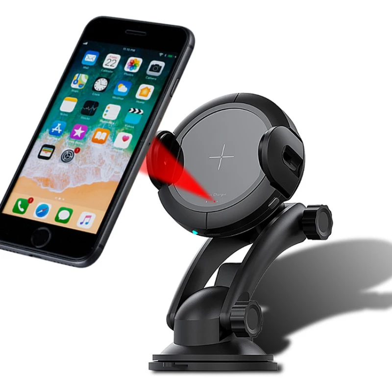  Infrared Sensor Car Mount Stand Automatic Wireless Charger For iphone X 8 Plus For Samsung S8 S9 S7 Note 9 8 QI Fast Charging 