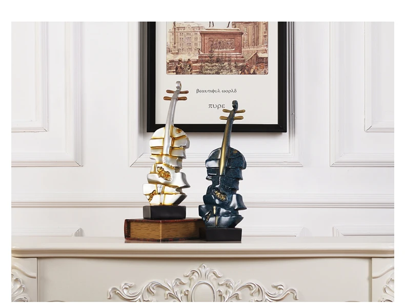 Нордическая скрипка скульптура Смола фортепианные фигурки аксессуары для дома креативная Музыка Скрипка украшения миниатюрные Статуэтка ремесла