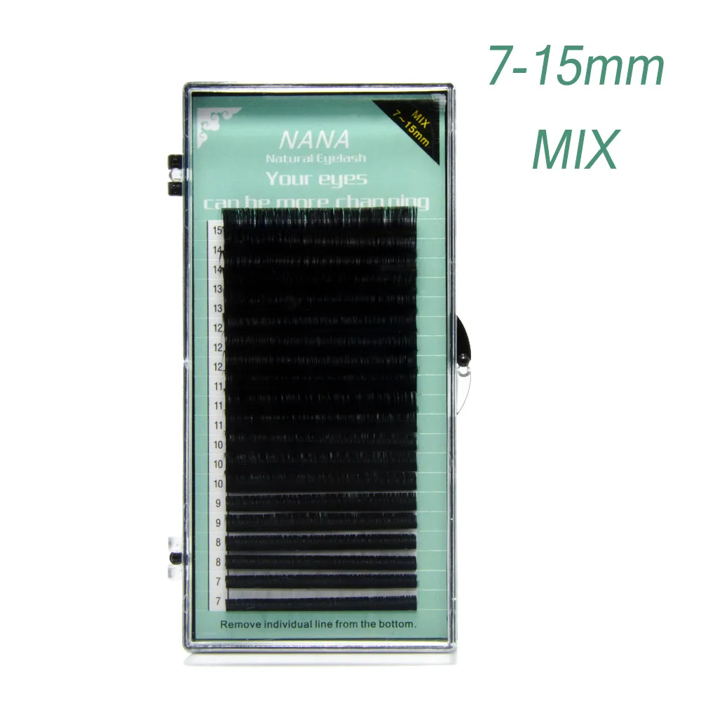 

All size,15 cases ,J B C D curl,7~15mm MIX ,20rows/tray, mink eyelash extension,natural eyelashes,individual false eyelash