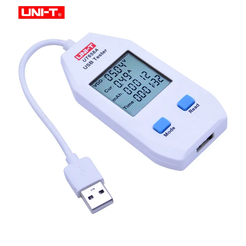 USB тестер UNI-T UT658A/C/двойной Напряжение и ток мониторы вольт ампер цифровой продукт зарядное устройство Емкость метр с хранения данных