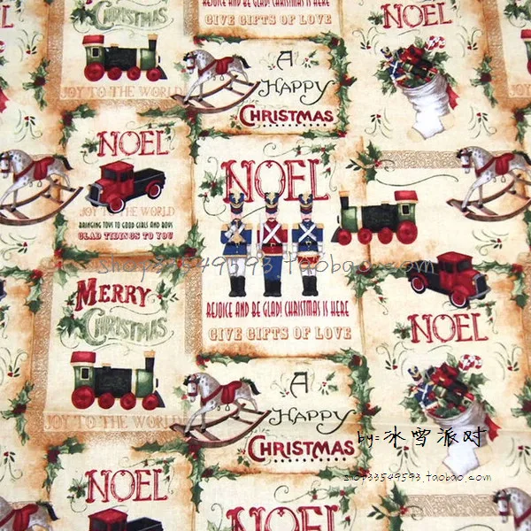 

Vintage Toy Shop Patch Jigsaw Puzzle Christmas Toys Beige Background Cotton Fabric for Baby Christmas Day Decoration DIY-AFCK466