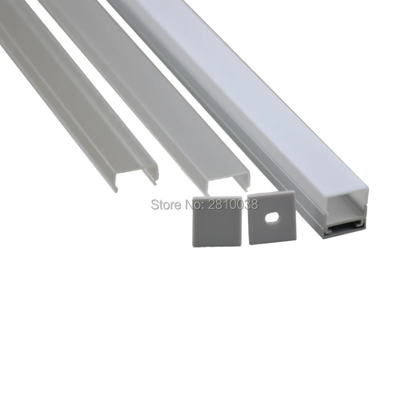 10 Sets/Lot U type Anodized LED aluminum profile with plate AL6063 Aluminium led profile LED Channel profile for ceiling lights