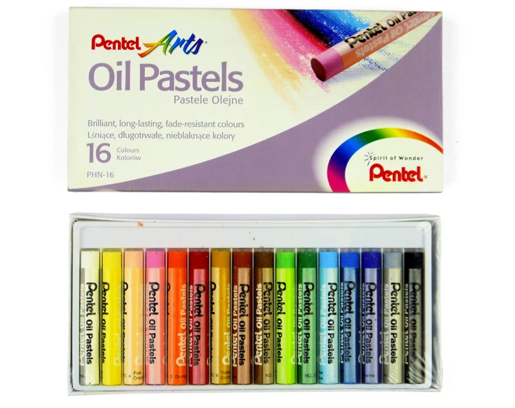 Pentel 16/25/36/50 Цвета круглые мелки для детей комплект мягкой Профессиональный масляная пастель ручки для рисования детские товары для рукоделия