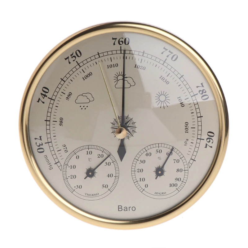 Wall Mounted Household Barometer Thermometer Hygrometer Weather Station Hanging Tool