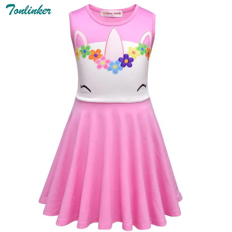 Style-Purple Tonlinker Новые маленькие девочки принцесса Рапунцель единорог Радуга Цветок улыбка платье Косплэй Хэллоуин платье для дня рождения розовый - Цвет: Style-Purple