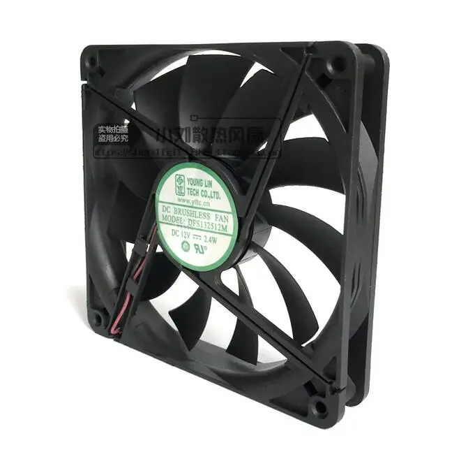 Ventilador de Resfriamento de Fonte de Alimentação com Duas Linhas 13025 12v 13cm 135*135*25 mm 2.4w Genuíno - Imagem 2