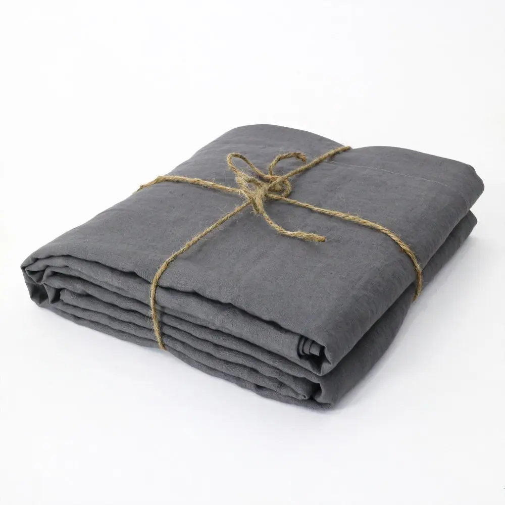 Настоящее стираное чистое льняное постельное белье King size, серое постельное белье, постельное белье, простыня, простыня, покрывало, 10" x 108" - Цвет: gray