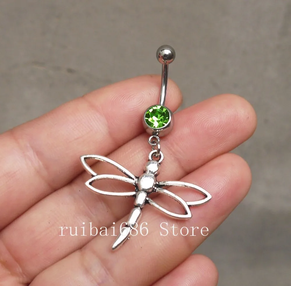 2pcs Dragonfly Belly Ring Yoga Jewelry Belly Button Ring Body Jewelry