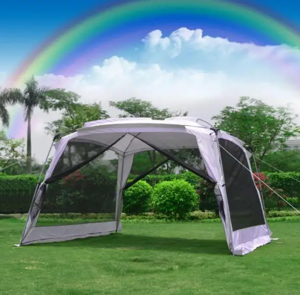 

4 5-6 Person Awning Silver Coated Car Sunshade Portable Folding Beach Canopy UV Huge Shelter Tent Camping Outdoor Pergola