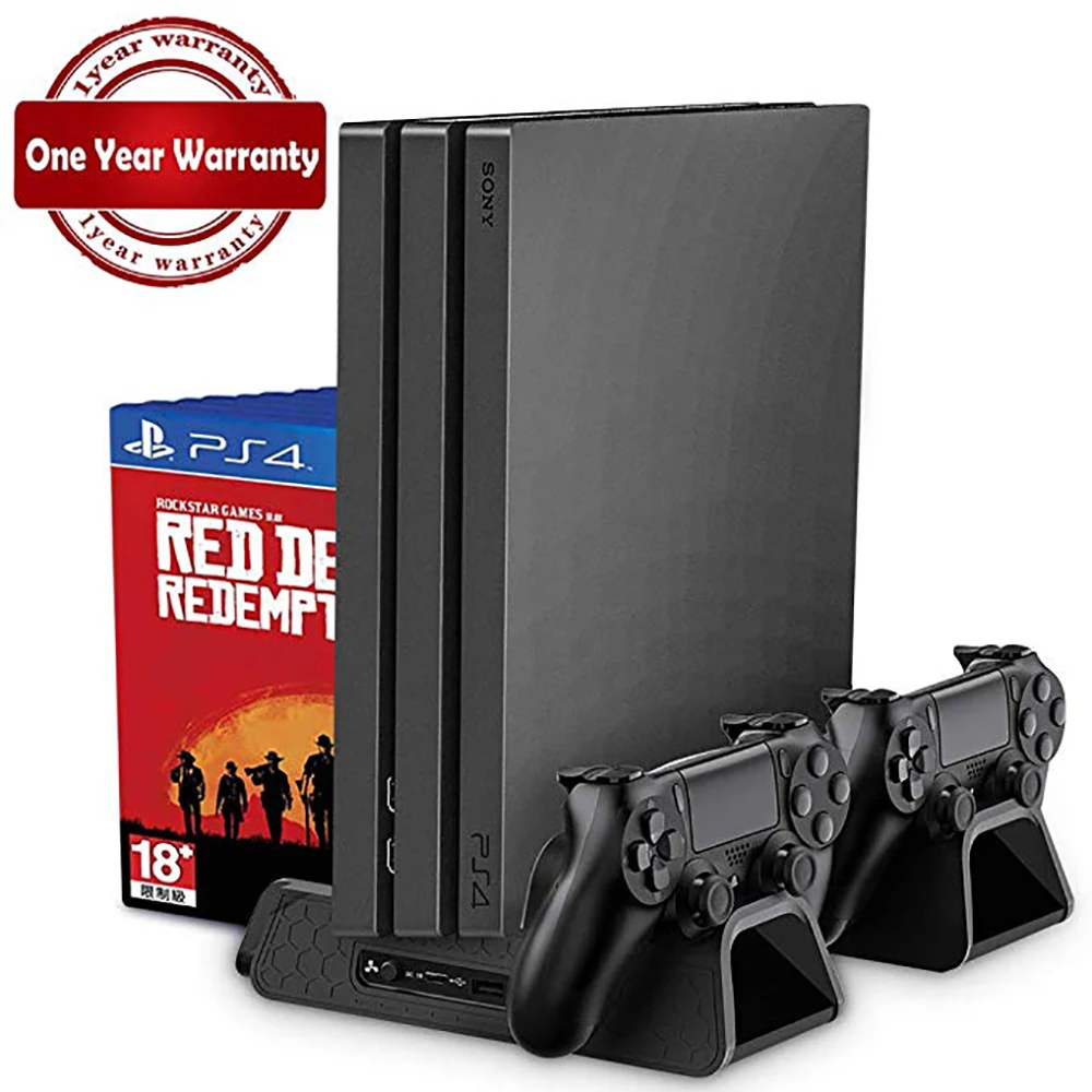 PS4/PS4 Slim/PS4 Pro Vertical стенд с Вентилятор охлаждения Cooler двойной контроллер Зарядное