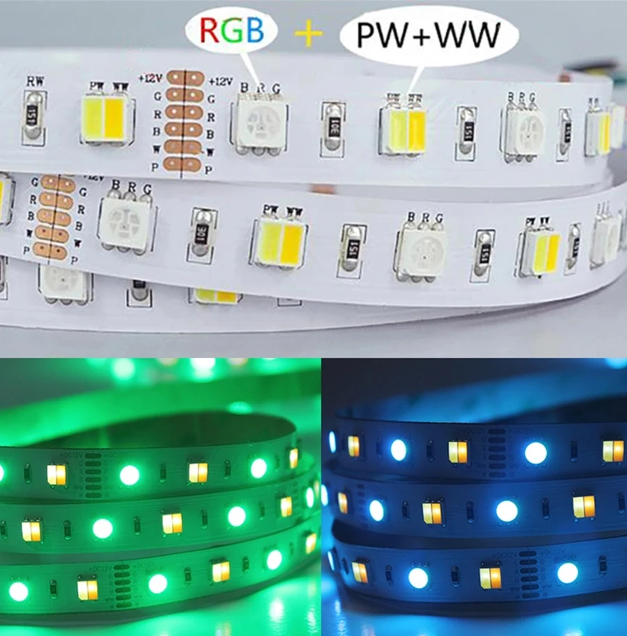 Bluetooth Управление RGBWW RGBW RGB 5050 Светодиодные полосы света Водонепроницаемый 5 м 10 м гибкие ленты светодиод ленты мощность адаптер полный