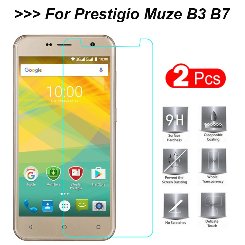 Закаленное стекло для Prestigio Muze B3 B7 2 шт. защита экрана защитная пленка PSP 3512 Duo on B 3