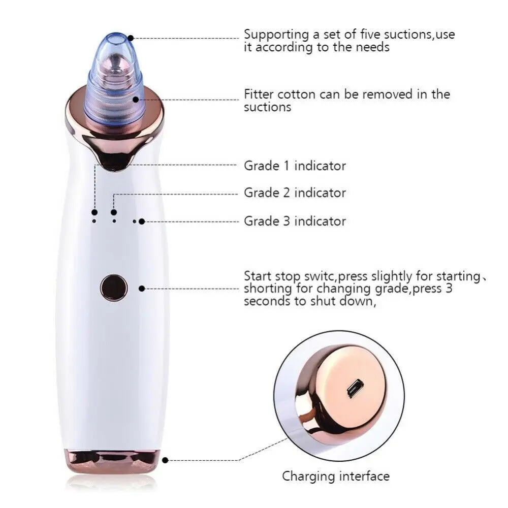 Электрический прибор для удаления пор и угрей лица, вакуумное всасывание, алмазная очистка, наборы для ванной