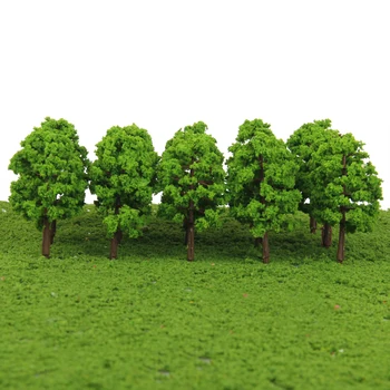 

MagiDeal High Simulation 20Pcs/Lot Plastic Model Trees Rain Railroad Scenery 1/150 Scale for Street Railway Greenery Layout
