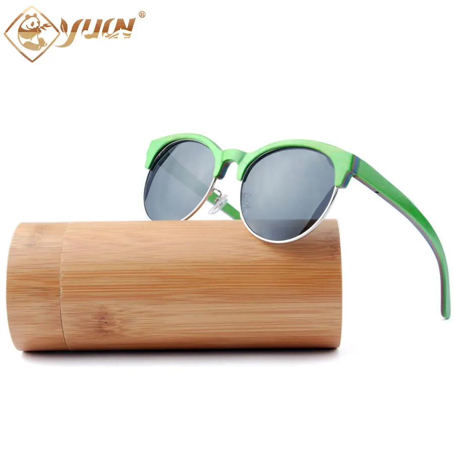 Vintage round wood sunglasses retro font b handmade b font skateboard font b wooden b font