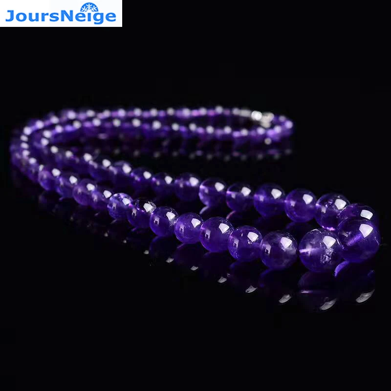 

Wholesale Purple Natural Crystal Necklace Beads Tower Chain Ball Necklace Lucky for Women Girl Sweater chain Jewelry JoursNeige