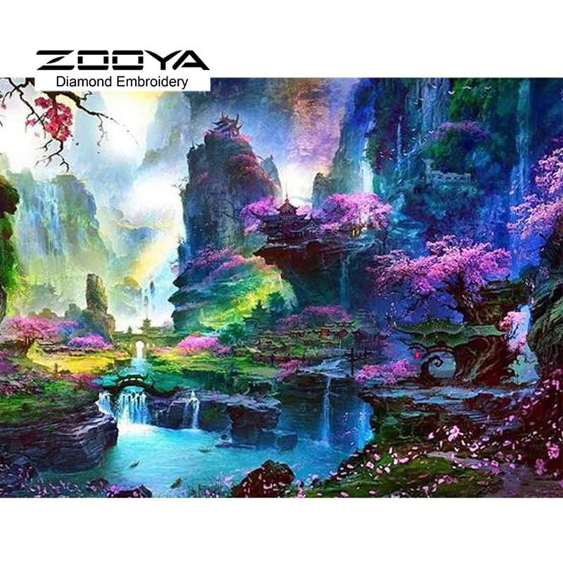 

5D DIY Diamond Painting Landscape Trees Crystal Diamond Painting Cross Stitch Landscape Needlework Home Decorative BJ922