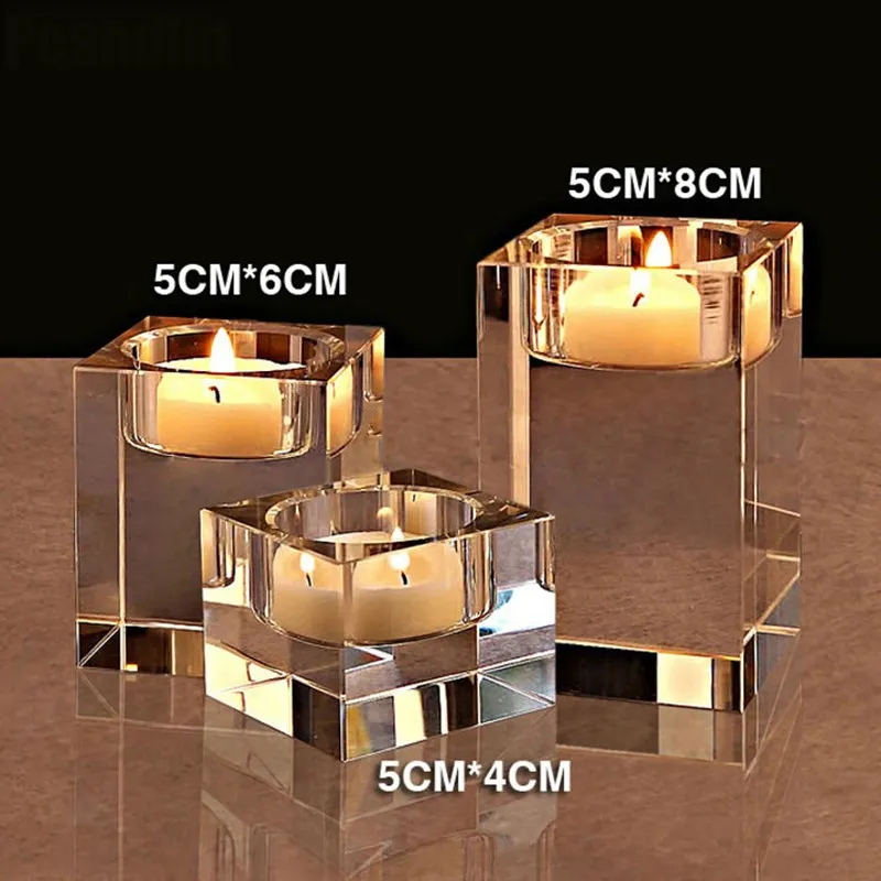 Религиозная свеча держатели Держатель для чайной свечи стекло Подставка для свечи Свадебная центральные украшения идеар K9 хрустальный подсвечник - Цвет: 3pcs 1 set