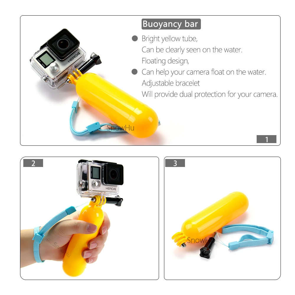Аксессуары SnowHu для Gopro набор спортивной экшн камеры Go pro Hero 9 8 7 6 5 5S 4 yi 4k Экшн камера