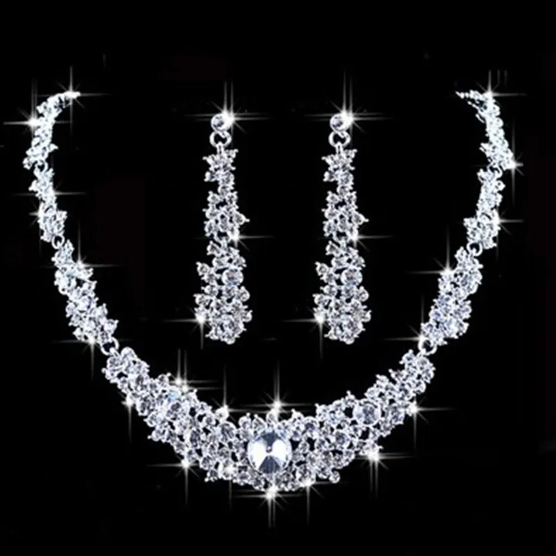 Женские наборы свадебных украшений модные серьги для невесты ожерелье с