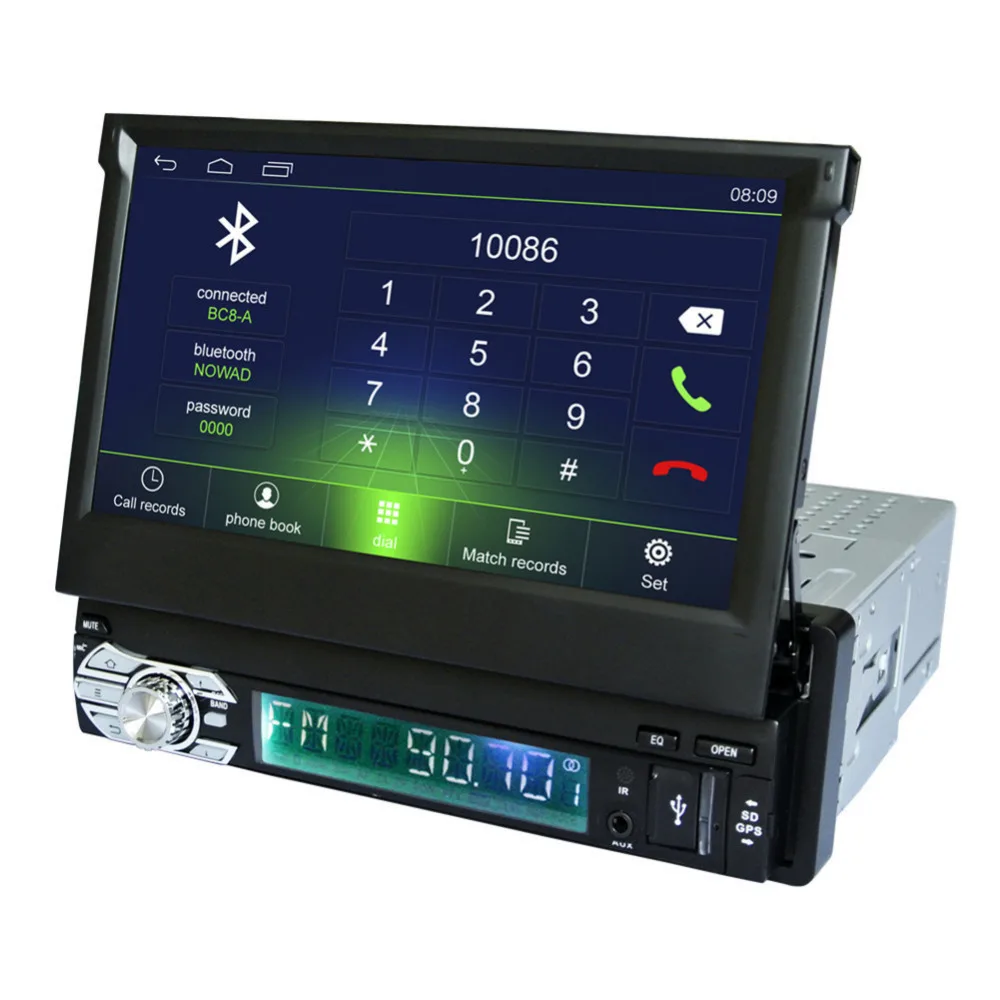 Clearance Universal RM - CT0008 7 Inch Car Multimedia Player 1 Din Retractable Screen Android 6.0 GPS Navigation BT Radio Receiver 2