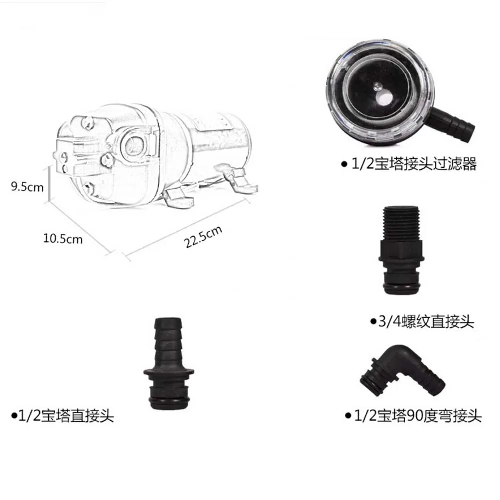 12 V 24 V DC высокого давления 100 PSI (7.0Bar) подъемник 60 m электрический мембранный промывочный насос для мытья автомобиля FL-100