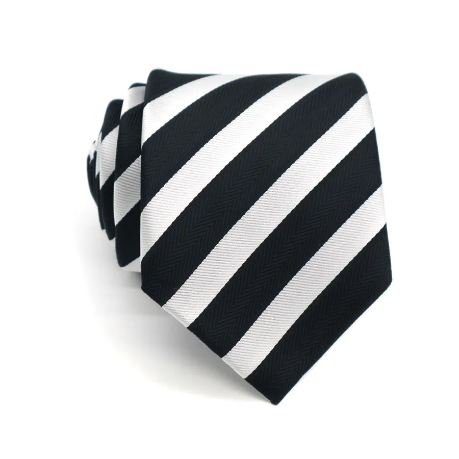 Роскошный мужской галстук 8 см черные темно-серые полосатые шелковые галстуки жаккардовые тканые галстуки для мужчин формальный деловой галстук для свадебной вечеринки - Цвет: Style 10