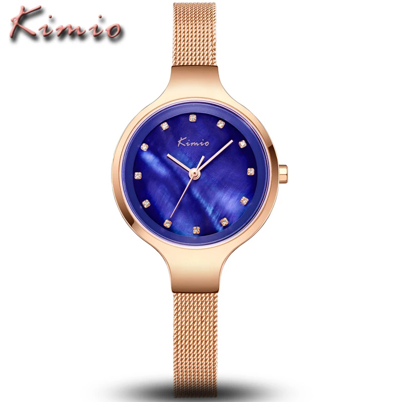 

KIMIO Brand Luxury Women Bracelet Watches Ladies Clock Stainless Steel Women's Watches Ultra Thin Diamond Dial Quartz Wristwatch