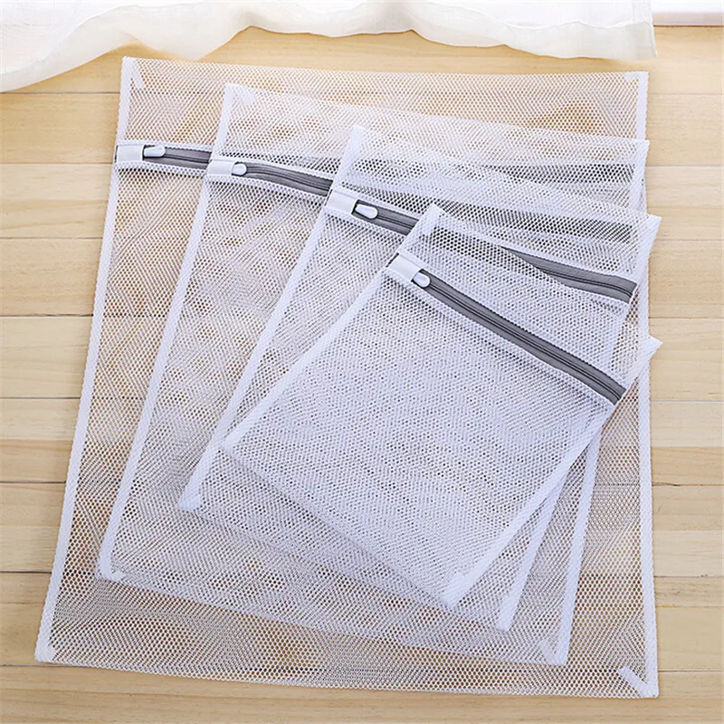 Clothes Washing Bag Mesh Wash Bag Lingerie Delicates Laundry Zipper 3 Sizes Underwear Washing Machine Clothes Protection Net