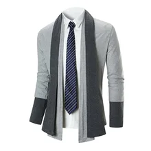 Корейский осенне-зимний мужской кардиган, пальто, повседневный мужской свитер с длинным рукавом, куртка-бомбер, кардиган, однотонный, приталенный