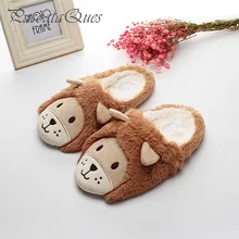 New Cute Animal Women Home Slippers Men House Shoes Warm For Girls Ladies Indoor Bedroom Cotton Female Winter Soft Bottom Flats