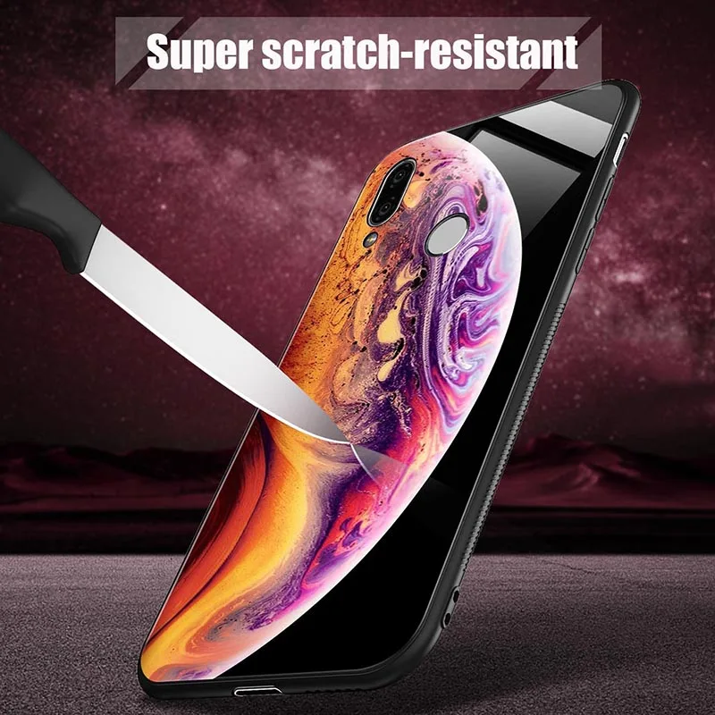 Hisomone Glass Silicone Case On For Huawei P20 Lite P Smart Luxury Space Back Cover Case For Huawei Honor 9 Lite 10 Mate 20 Lite
