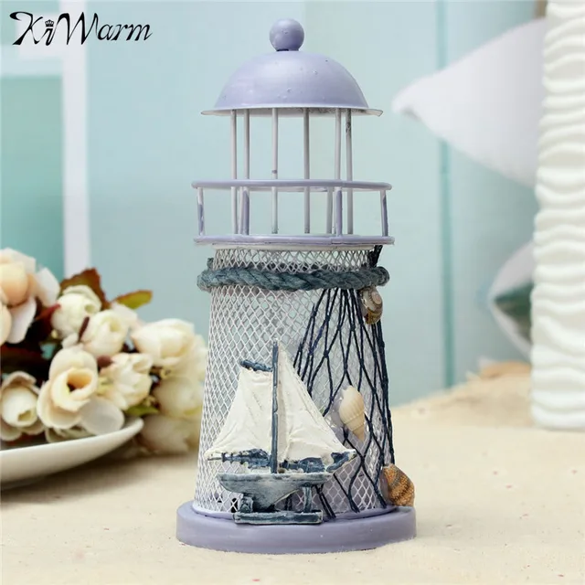 Kiwarm Hot Sale Mediterranean Style Iron House Candle Holder