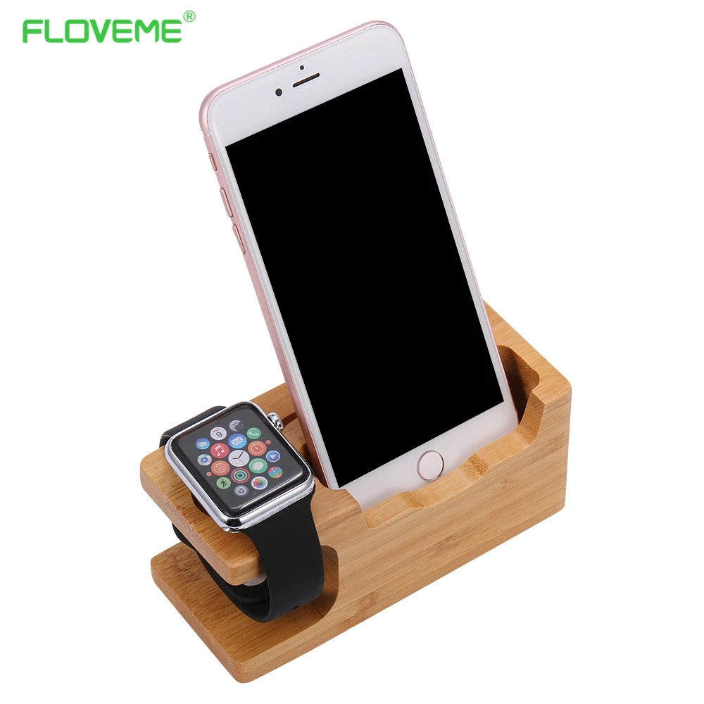 FLOVEME Wood Phone Holder Stand For Sumsang Charging Dock