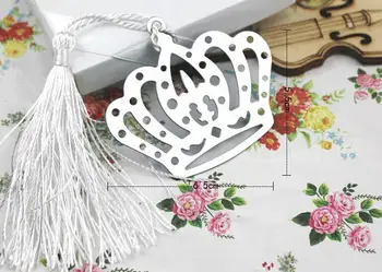 

500pcs/lot 2017 NEW ARRIVAL100 PCS/LOT Crown Bookmark in Elegant White Box Wedding Favor Baby Shower Gifts Free Shipping