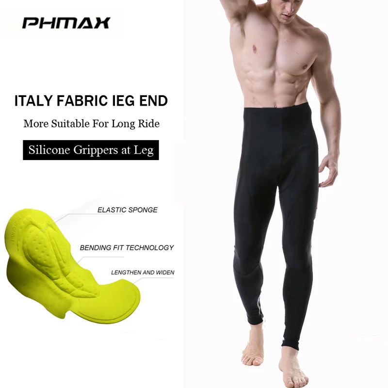 

PHMAX Men's Cycling Pants MTB Long Cycling Pants Trousers 5D Gel Padded Bicycle Pants Breathable Mesh Mountain Road Bike Pants