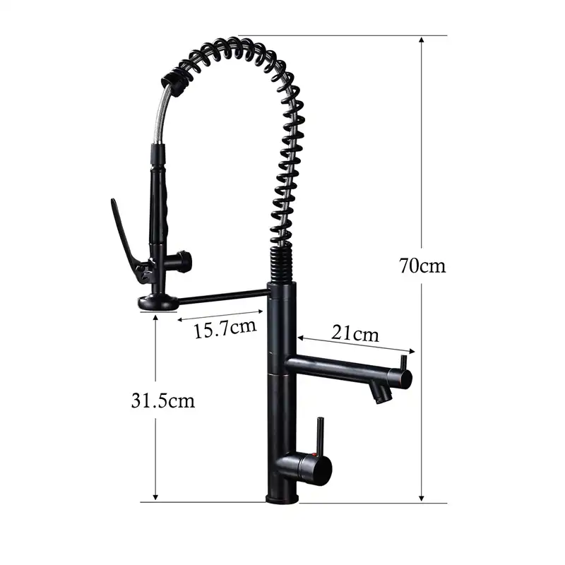 Chrome Kitchen Faucet Solid Brass Sprayer Nozzle Spring Vessel