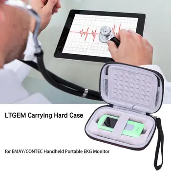 

LTGEM EVA Black Hard Case for EMAY/CONTEC Handheld Portable EKG Monitor