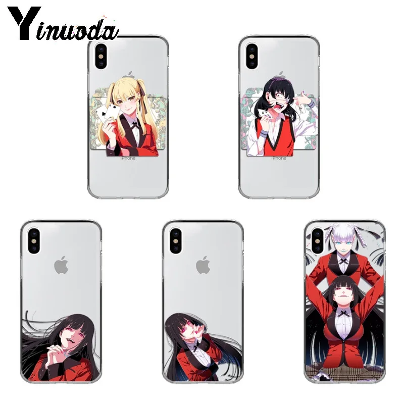 Yinuoda Kakegurui аниме Мягкий ТПУ чехол для телефона iPhone 8 7 6 6S Plus X XS XR XSMax 5 5s SE 5c