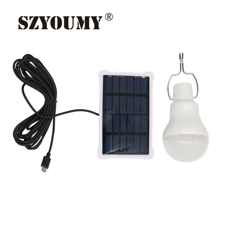 SZYOUMY Solar Panel Powered LED Bulb Upgrades Portable