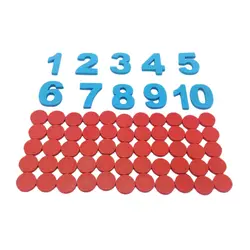 10 шт. синий цифровой + 55 шт. красный счетчик Детский номер фигурная ручка Математика Деревянные развивающие детские игрушки для детей