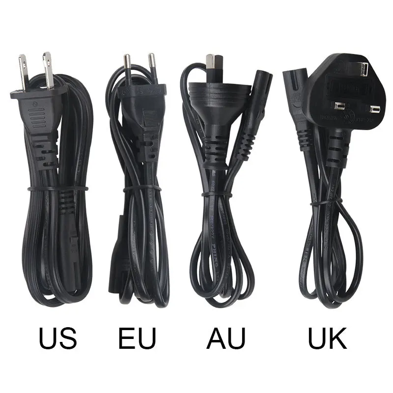 

1pcs 1.5m AC Power Cord cable Lead Adapter EU US AU KR UK Plug Optional Laptop Adapter USB Charger Outlet Plug IEC 320 C8