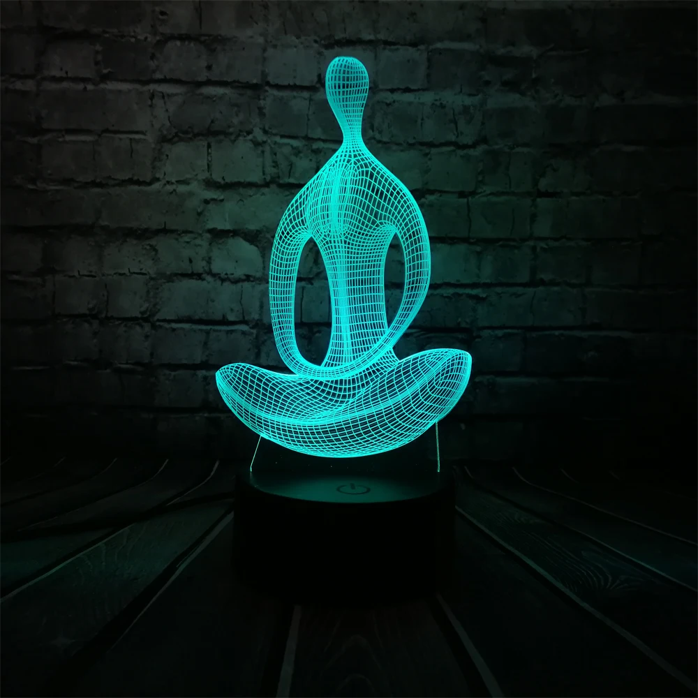 3D лампа для йоги медитация USB ночной Светильник многоцветный светодиодный