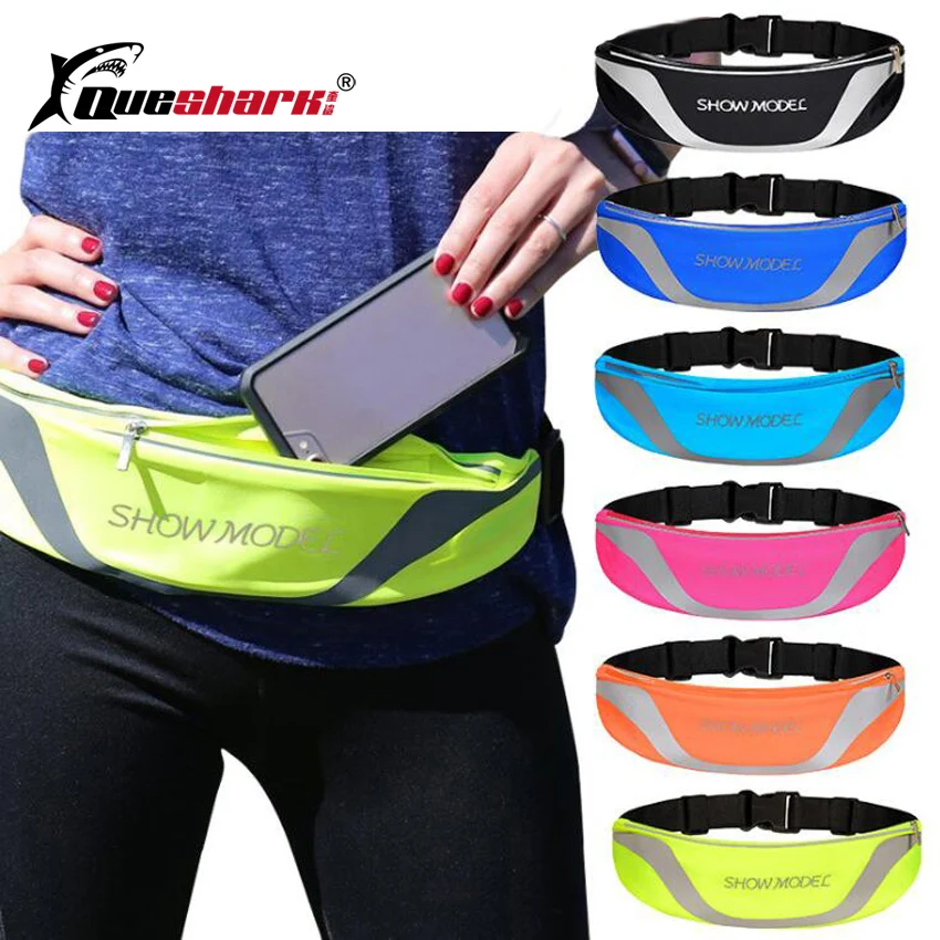 

Reflective Running Waist Bag Men Women Gym Sports Bag Waterproof Belt Invisible Fanny Pack for Mobile Phone with Earphone Hole