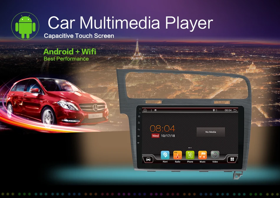 Excellent 10.1" android car multimedia player gps for volkswagen Golf 2013/2014/2015 audio car radio stereo GPS Navi bluetooth wifi 0