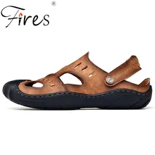 Пожарная мужская повседневная обувь удобные летние сандалии амортизирующая подошва Уличная обувь на плоской подошве Мужская открытая плоская обувь для отдыха