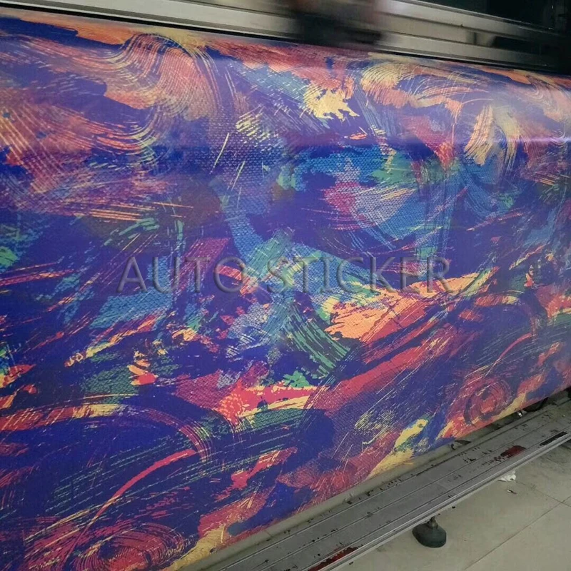 colorful Abstract painting camo vinyl car wrap 1