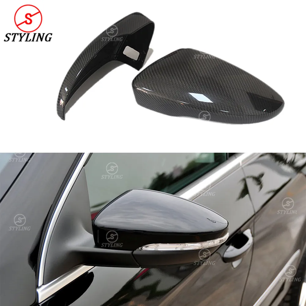 

For Volkswagen CC Carbon Fiber Mirror Cover Rear Side View caps With Lane change Assist 2009 2010 2011 2012 2013 2014 2015
